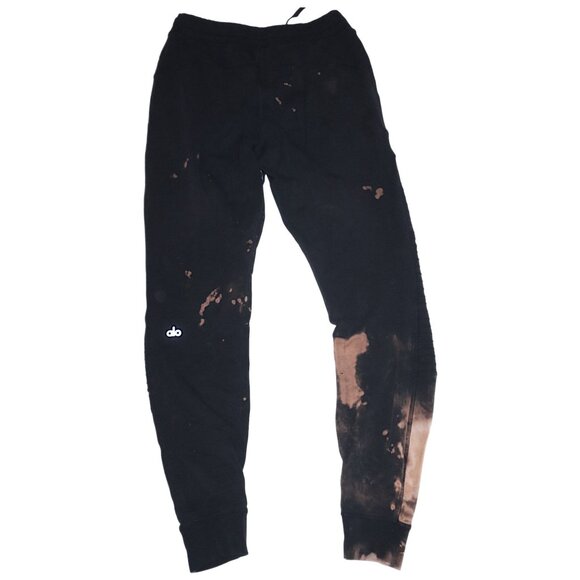 Thrashed Alo Yoga XS Black & Brown Tie-Dye Joggers With Zipper Pockets Grunge - Picture 2 of 13